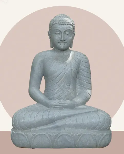 Product image 1 of the product “Seated Buddha made of Riverstone in Dhyana position - gesture of meditation, H. 80cm. ”